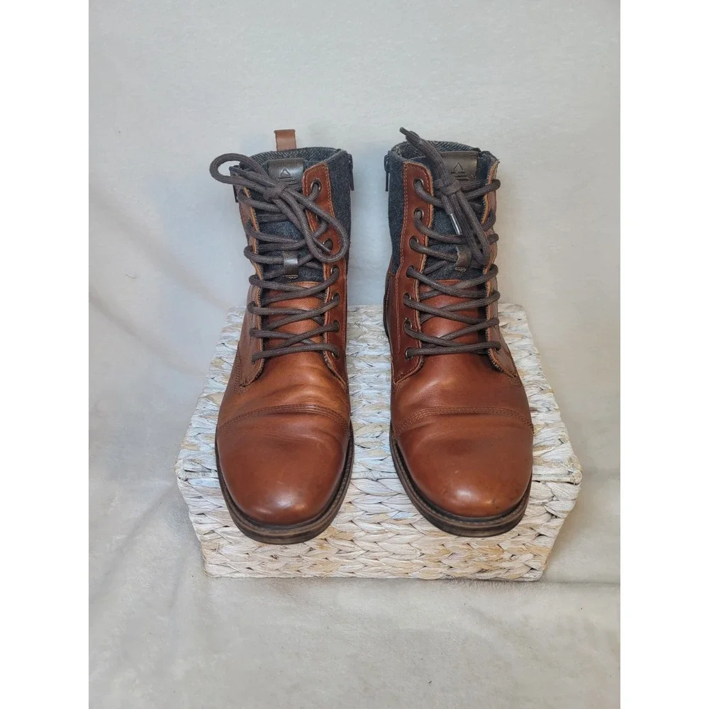 Aldo Heritage Rustic Brown Leather Wool Boots Size 9.5 Urban Explorer Rugged